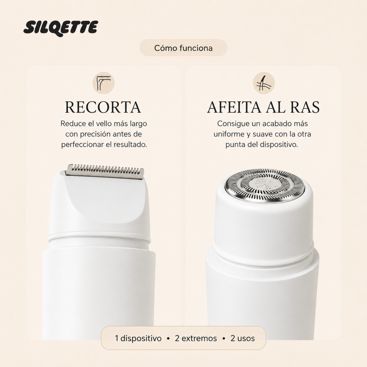 RASURADORA 2 EN 1 PARA BIKINI Y CUERPO SILQETTE™